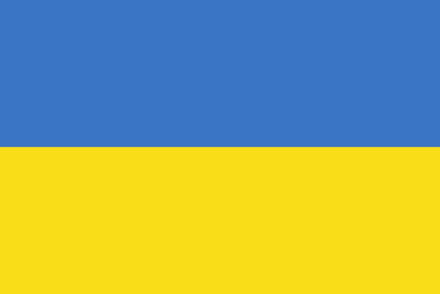 Die Illustration zeigt eine Schleife in den Farben der Ukraine.
